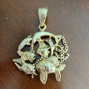 Vintage Gold Tone Fish jewelry Pendant